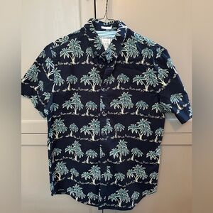 Alexander Julian Navy Palm Print Men's Shirt